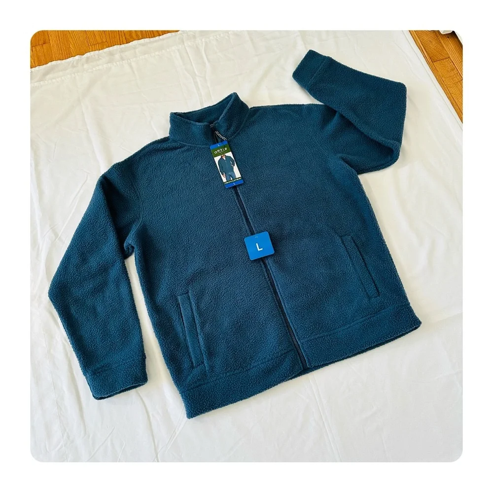 ★ NWT Orvis Men’s Full Zip Heavyweight Fleece Jacket - Blue ★ - Picture 14 of 16